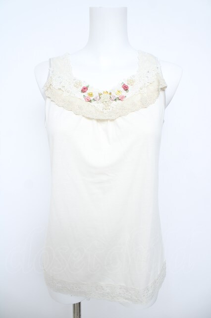 axes femme / ローズモチーフタンク 生成り Y-26-06-01-109-AX-TO-SZ-ZY [2100070000073512-Y-26-06-01-109-AX-TO-SZ-ZY]