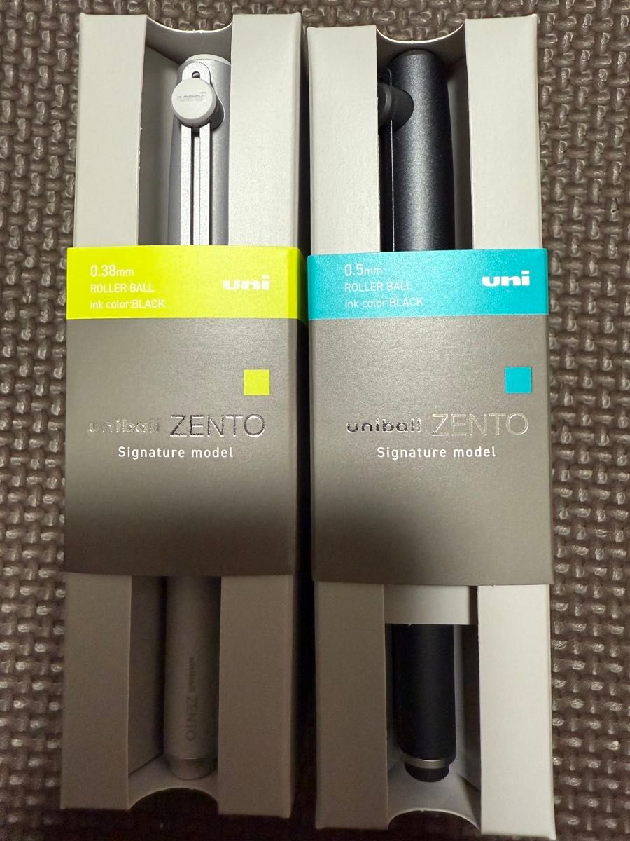 新品　ゼント シグニチャーモデル　三菱鉛筆  uniball ZENTO メタリックブラック 0.5mm  シルバー 0.38mm二手;物流保障;未使用