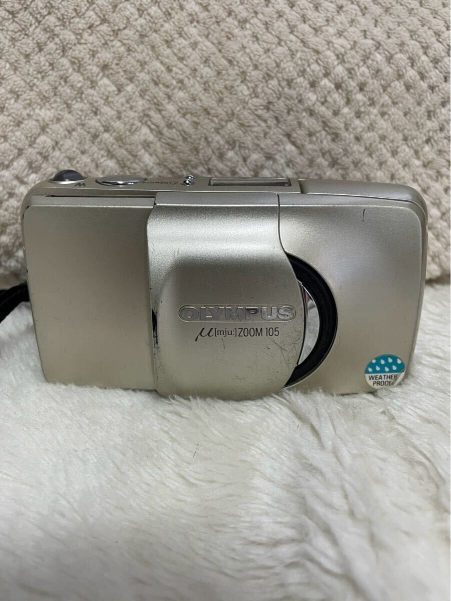 1円〜 オリンパス Olympus μ mju ミュー : Zoom 105 シルバー 38-105mm コンパクトフィルムカメラ フィルムカメラ 【通電OK】