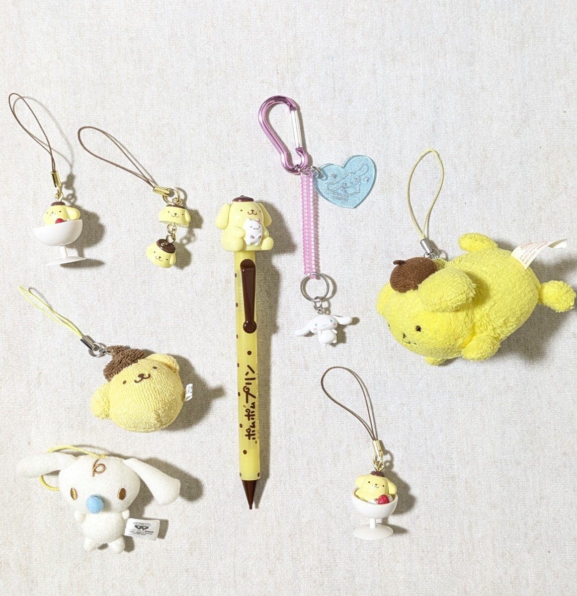 ポムポムプリン シナモロール スイーツマスコット プリンアラモード ストラップ シャーペン マフィン みるく ミニマスコット サンリオ