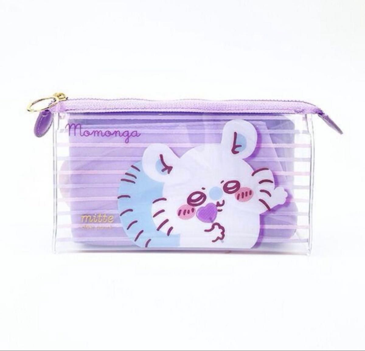 ちいかわ モモンガ mitte ペンケース クリアポーチ マチ 古本屋 ポーチ 筆箱二手;物流保障;未使用