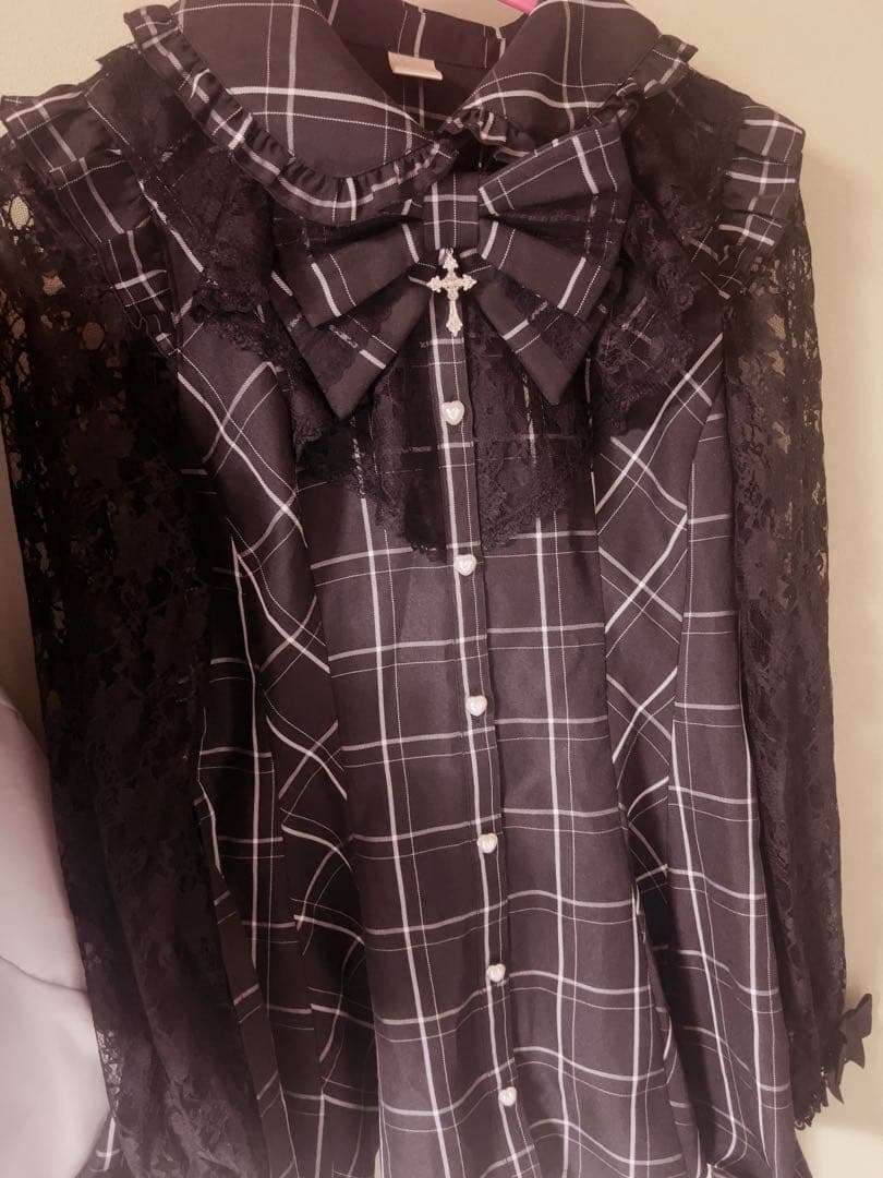 Secret Honey リボンレースセットアップ黒 下のズボン付きシークレットハニー;没有明显的损伤或污渍