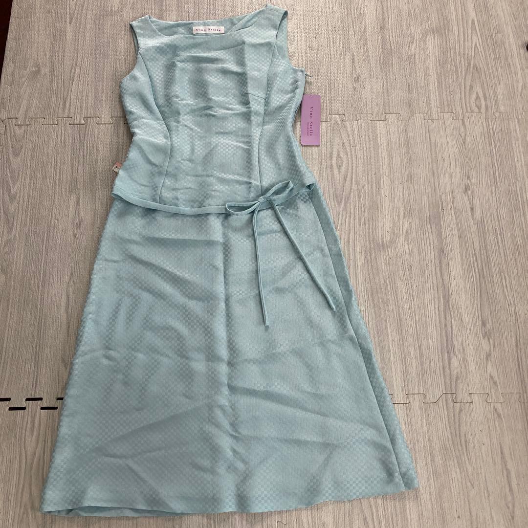 水色ノースリーブスカートセットアップ未使用