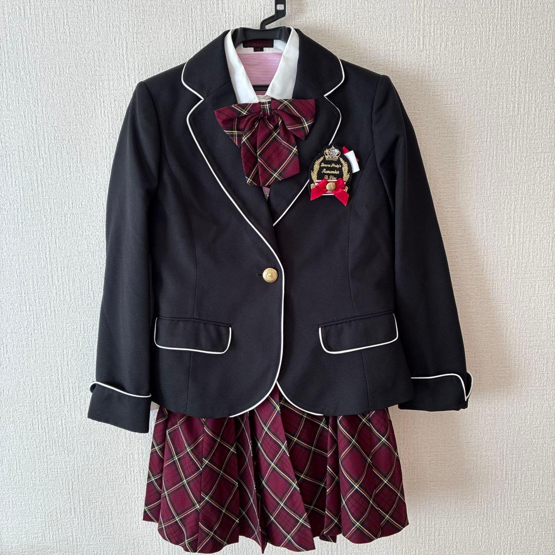 卒園式フォーマル165センチフルセット黒と赤のチェック スーツ・ブレザーセット没有明显的损伤或污渍