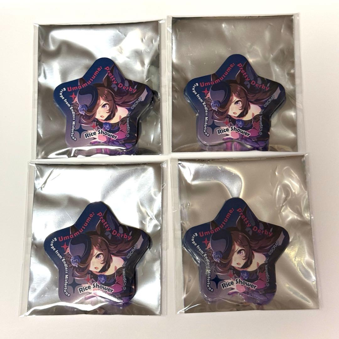 ウマ娘　リアル脱出ゲーム　星型缶バッジ　ライスシャワー　等身接近未使用